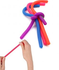 6x Stretchy Noodle String Neon Kids Childrens Fidget Stress Relief Sensory Toy w 